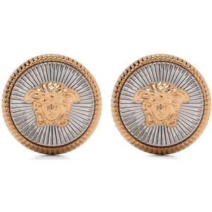 Versace, Gouden Medusa Head Stud Oorbellen Beige, Dames, Maat:ONE Size