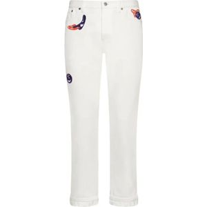 Dior, Broeken, Heren, Wit, W31, Katoen, Witte Katoenen Jeans voor Heren