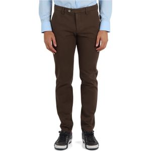 Michael Coal, Broeken, Heren, Bruin, W36, Katoen, Slim Fit Katoenen Stretch Broek