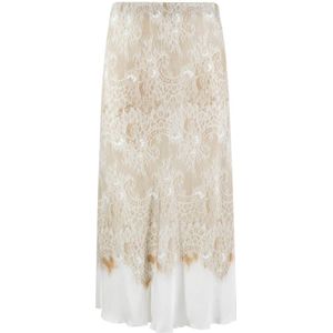 Ermanno Scervino, Lange rok met kanten applicatie Beige, Dames, Maat:M