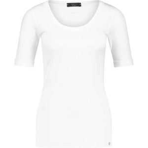 Marc Cain, Tops, Dames, Wit, XL, Katoen, Elastisch Katoenen Jersey Shirt