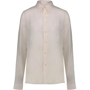 Sapio, Cupro shirt met jas mouwen Wit, Dames, Maat:S