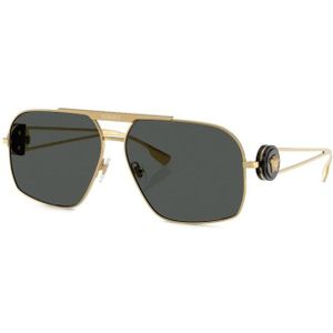 Versace, Accessoires, Heren, Geel, 62 MM, Gouden Zonnebril met Originele Hoes