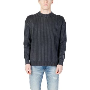 Calvin Klein Jeans, Heren Trui - Herfst/Winter Collectie - 100% Katoen Zwart, Heren, Maat:L