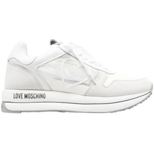 Love Moschino, Schoenen, Dames, Wit, 38 EU, Moderne Statement Sneakers