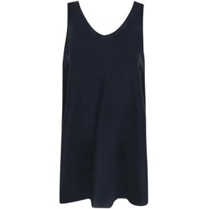 Gentryportofino, Zijden Tank Top Blauw, Dames, Maat:S