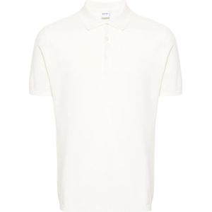 Aspesi, Tops, Heren, Wit, L, Katoen, Witte Polo Shirt Klassieke Kraag