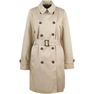 Barbour, Beige Tartan Gevoerde Waterdichte Jas Beige, Dames, Maat:S