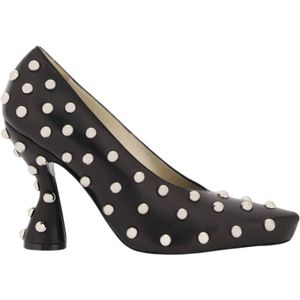 Lanvin, Schoenen, Dames, Zwart, 36 EU, Zilveren Metalen Bol Muse Pumps