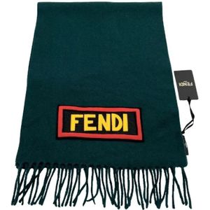 Fendi Vintage, Pre-owned Wool scarves Groen, Dames, Maat:ONE Size