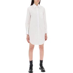 Thom Browne, Kleedjes, Dames, Wit, XS, Katoen, Korte Button-Down Blouse