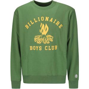 Billionaire Boys Club, Sweatshirts & Hoodies, Heren, Groen, S, Campfire Crewneck Sweatshirt