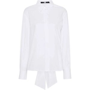 Karl Lagerfeld, Blouses & Shirts, Dames, Wit, S, Katoen, Witte Organische Katoenen Poplin Overhemd