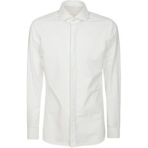 Xacus, Overhemden, Heren, Wit, L, Witte Overhemd met Kraag en Manchetten