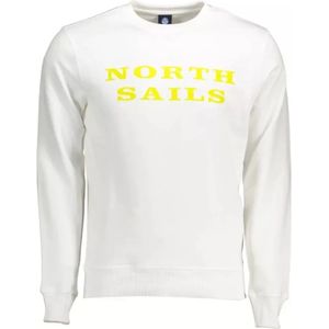 North Sails, Sweatshirts & Hoodies, Heren, Wit, 3Xl, Katoen, Witte Katoenen Crewneck Sweater