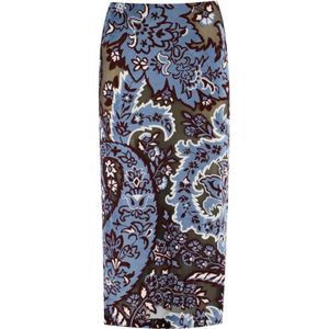 Etro, Rokken, Dames, Veelkleurig, M, Tule, Bloemen Paisley Sheath Rok