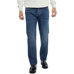 Roy Roger's, Jeans, Heren, Blauw, W35, Denim, Slim Fit Donkere Wassing Denim Jeans
