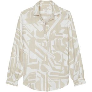 Marc O'Polo, Blouses & Shirts, Dames, Veelkleurig, XL, Linnen, Bedrukte linnen blouse normaal