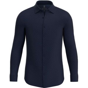 Desoto, Overhemden, Heren, Blauw, XS, Katoen, Kent Jersey Shirt - Comfort en Stijl voor Mannen