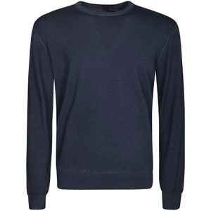 Drumohr, Sweatshirts & Hoodies, Heren, Blauw, 2Xl, Denim, Blauwe Denim Sweatshirt Noos