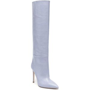 Paris Texas, Schoenen, Dames, Blauw, 37 EU, Leer, Elegant Blauw Stiletto Hoge Laarzen