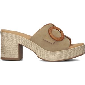 Stefano Lauran, Schoenen, Dames, Beige, 41 EU, Suède, Beige Suède Slipper met Gesp