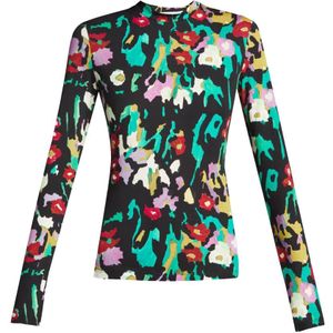 Proenza Schouler, Tops, Dames, Veelkleurig, M, Katoen, Bloemen Jersey Turtleneck Top