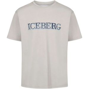 Iceberg, Tops, Heren, Grijs, 2Xl, Katoen, Grijze T-shirt met logo