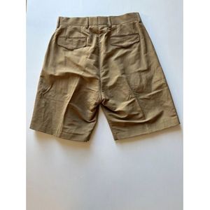 Paul Smith, Korte broeken, Dames, Veelkleurig, W32, Katoen, Kameel Linen-Blend Double-Pleat Shorts