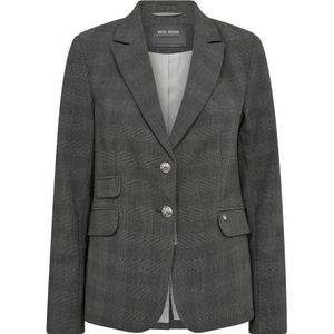 MOS Mosh, Jassen, Dames, Grijs, XL, Leer, Getailleerde Blazer Sharkskin Patroon