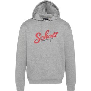 Schott Nyc, Sweatshirts & Hoodies, Heren, Grijs, XL, Katoen, Hoodie Spencer