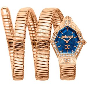 Just Cavalli, Accessoires, Dames, Geel, ONE Size, Stijlvolle Roestvrijstalen Analoge Horloge