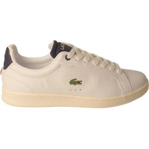 Lacoste, Witte/Blauwe Lacoste Carnaby Damessneakers Wit, Dames, Maat:39 EU