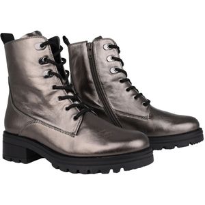 Gabor, Schoenen, Dames, Grijs, 39 EU, Leer, Elegante leren enkellaars - zilver