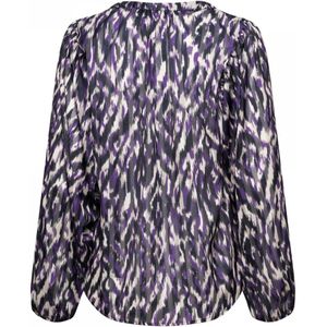 &Co Woman, Blouses & Shirts, Dames, Paars, S, Polyester, Feminine Blousetop met Ronde Hals