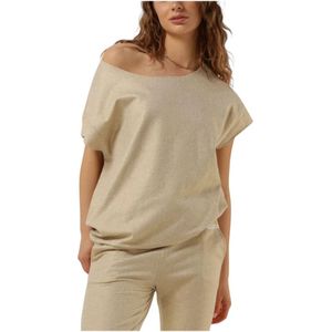 10Days, Tops, Dames, Beige, S, Korte Mouw Sweater Folie Beige