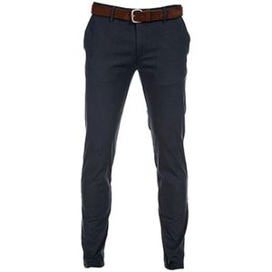 Alberto, Broeken, Heren, Blauw, W31 L30, Katoen, Slim-Fit Business Chino Broek