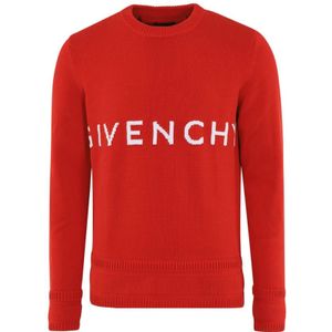 Givenchy, Truien, Heren, Rood, M, Heren 4G Logo Sweater Rood