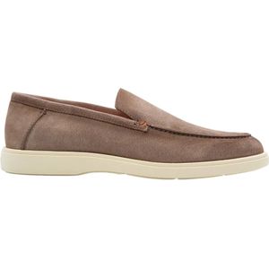 Santoni, Schoenen, Heren, Bruin, 43 1/2 EU, Suède, Elegante Nubuck Loafer