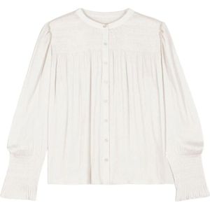 Ba&Sh, Blouses & Shirts, Dames, Wit, M, Polyester, Vloeibare blouse met gerimpelde schouders
