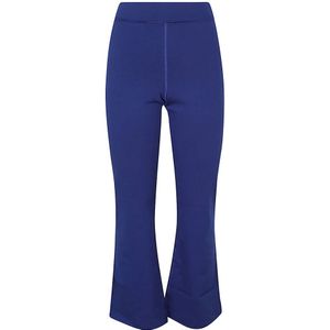 Liviana Conti, Blauwe Flared Leggings met Zichtbare Stiksels Blauw, Dames, Maat:L