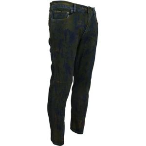 Dolce & Gabbana, Jeans, Heren, Groen, 2Xl, Denim, Chic Slim-Fit Groene Denim Jeans