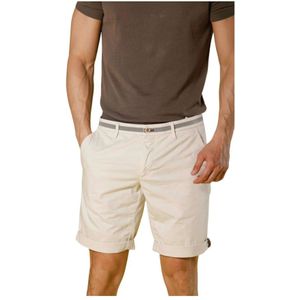 Mason's, Korte broeken, Heren, Wit, L, Katoen, Slimme Stretch Gabardine Chino Bermuda Shorts