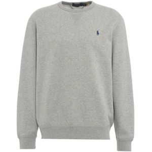 Ralph Lauren, Sweatshirts & Hoodies, Heren, Grijs, M, Katoen, Grijze Sweatshirt Aw 24 Model Hoogte 190cm