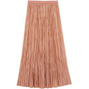 Roberto Collina, Rokken, Dames, Bruin, L, Polyester, Geplooide Maxi Rok