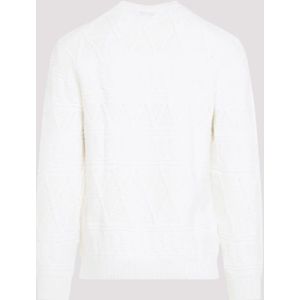 Ermenegildo Zegna, Truien, Heren, Wit, M, Wol, Pure Merino Crewneck Trui