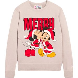 MC2 Saint Barth, Sweatshirts & Hoodies, Dames, Beige, L, Wol, Mickey Minnie Sweater Crème Multicolor