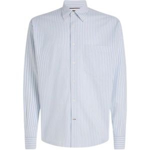 Tommy Hilfiger, Oversized Gestreept Oxford Overhemd Blauw, Heren, Maat:2XL