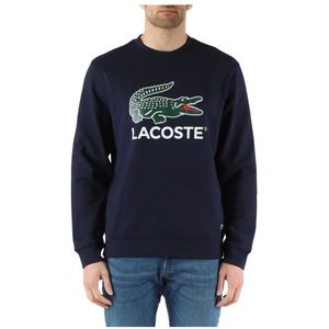 Lacoste, Sweatshirts & Hoodies, Heren, Blauw, XL, Katoen, Sport