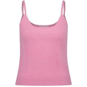 Fabienne Chapot, Tops, Dames, Roze, S, Nylon, Roze Ronde Hals Dames Top